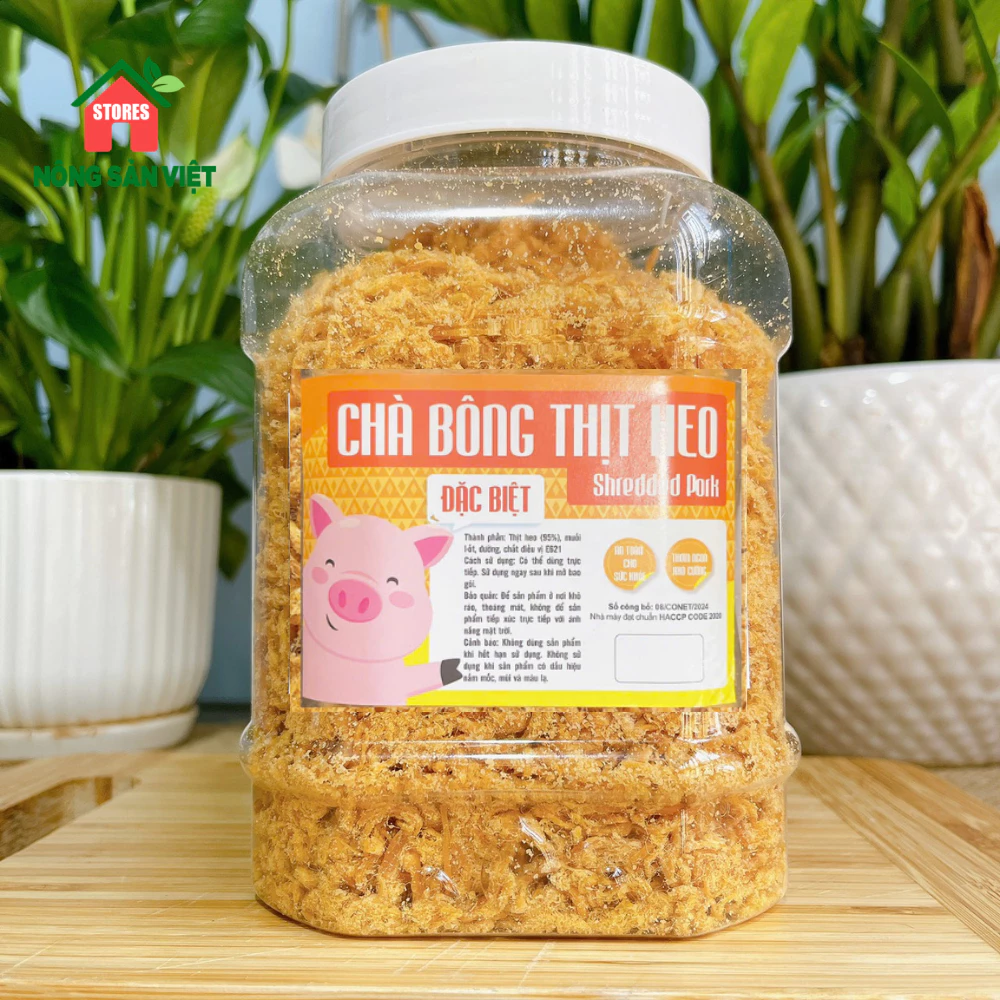 Chà Bông Heo Xù 500g Nguyên Chất, Không Bảo Quản - An Toàn Cho Bé Ăn Dặm