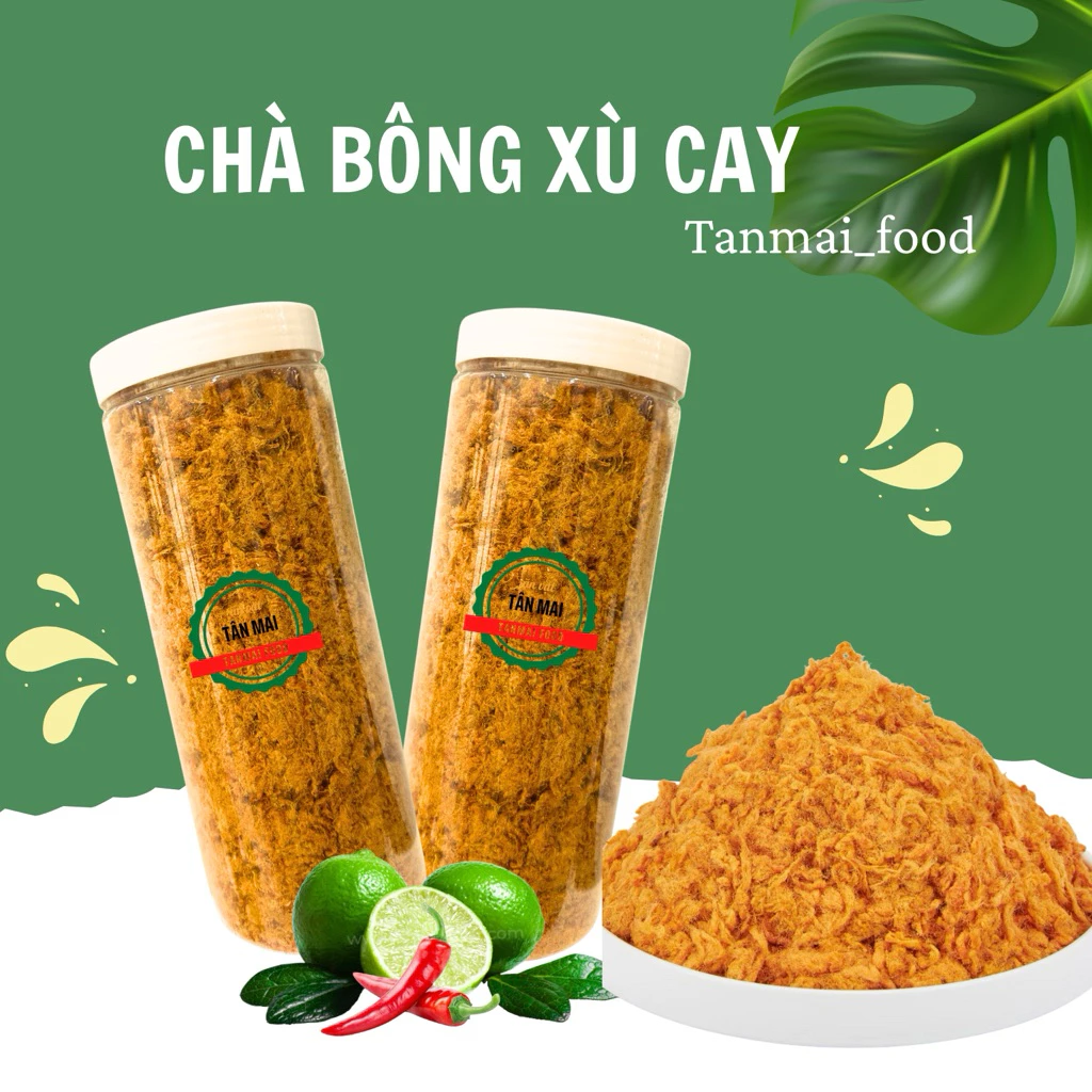 Chà Bông Gà Xù Vàng Cay Thảo Làn - Hũ 500g, Nguyên Liệu Tươi, Ít Cay