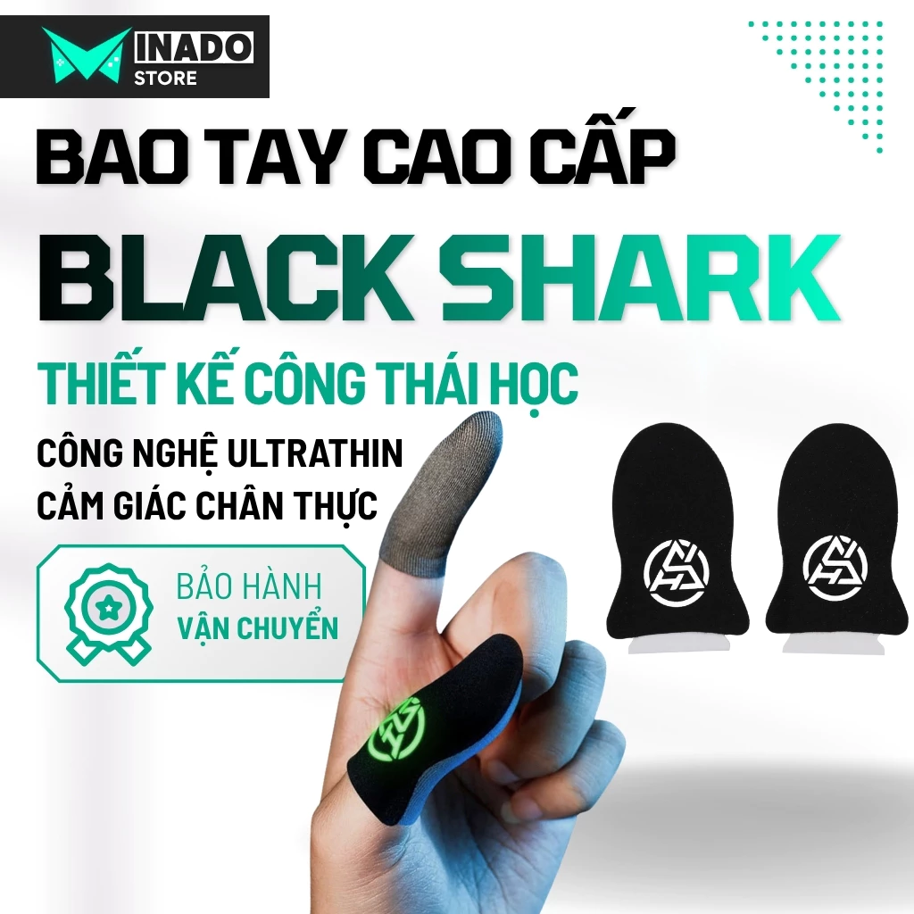 Bao Tay Chơi Game Minado BLACKSHARK Chống Mồ Hôi, Cảm Ứng Siêu Nhạy