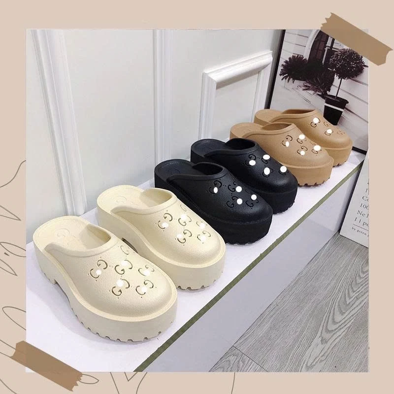 Dép Sục Nữ Gucci Cao Su Đế Tăng Chiều Cao Đơn Giản, Nhẹ Nhàng, Phối Đồ Đẹp Mọi Lúc
