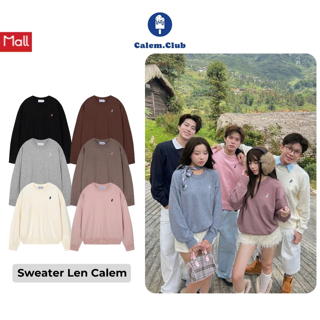 Áo Len Form Rộng Unisex Calem.Club - Len Dệt Kim Mềm Mịn, 6 Màu Thời Thượng