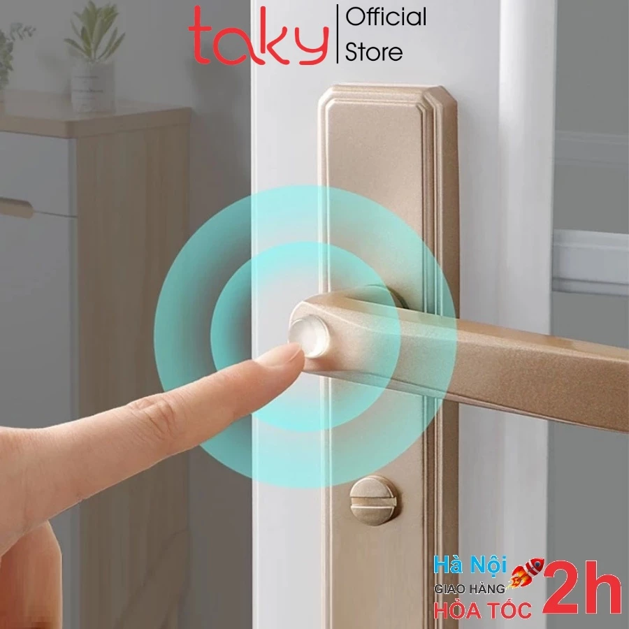 10 Nút Đệm Silicone Trong Suốt Tự Dán Taky - Chặn Va Đập Cửa, Giảm Ồn Hiệu Quả