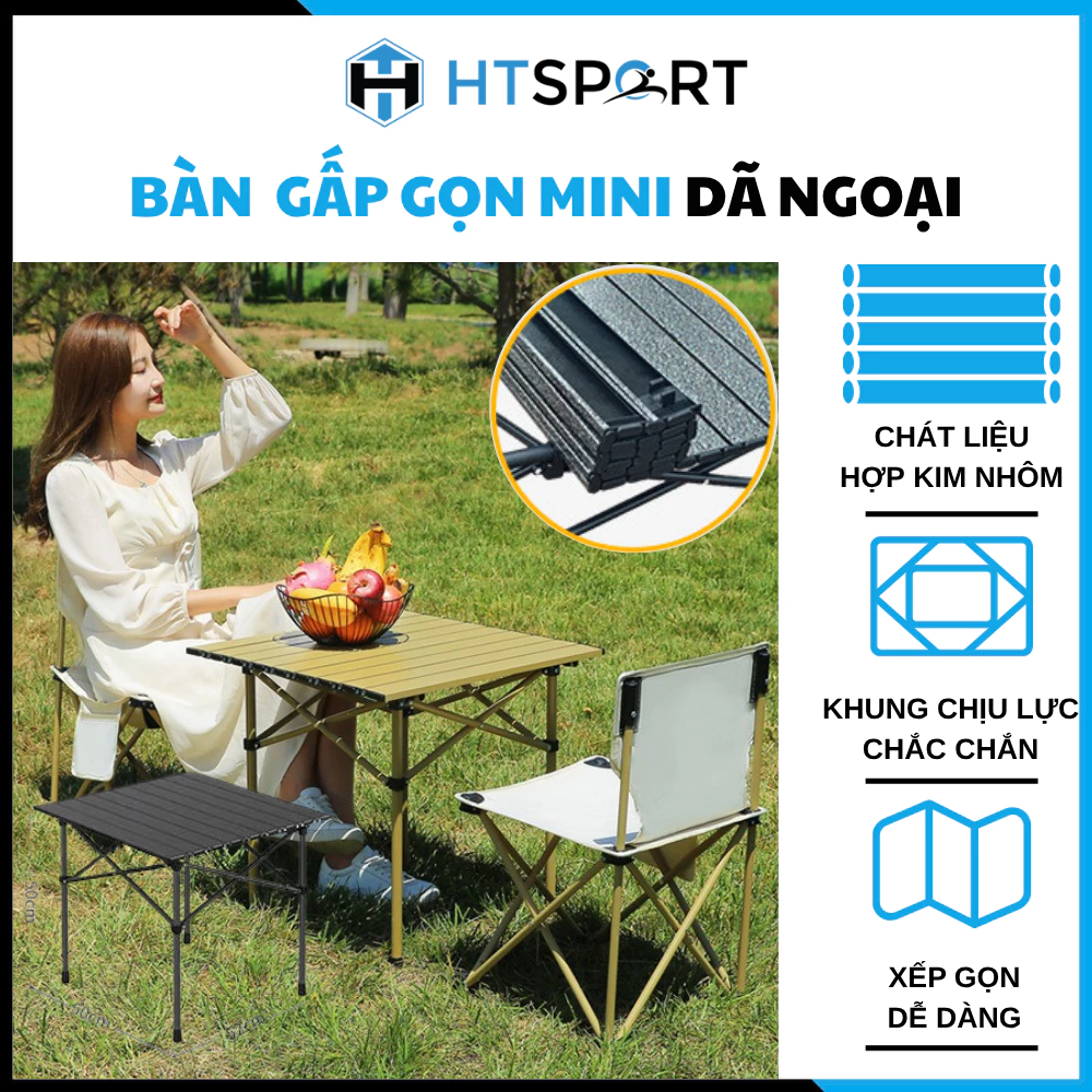 Bàn Gấp Gọn Dã Ngoại Hợp Kim Nhôm 2kg, Chịu 80kg - Tiện Lợi Cho Mọi Chuyến Đi