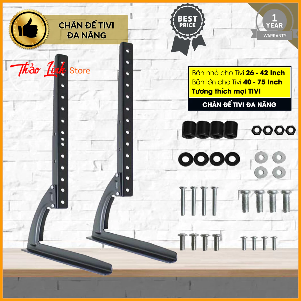 Chân Đế Tivi Để Bàn Chịu Lực 45KG, Phù Hợp Màn Hình 32-75 Inch