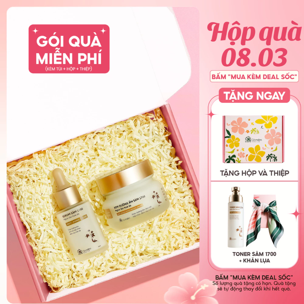 Combo Sâm 1700 Cỏ Mềm: Cấp Ẩm Chuyên Sâu, Ngừa Lão Hóa - Mua 2 Tặng 2