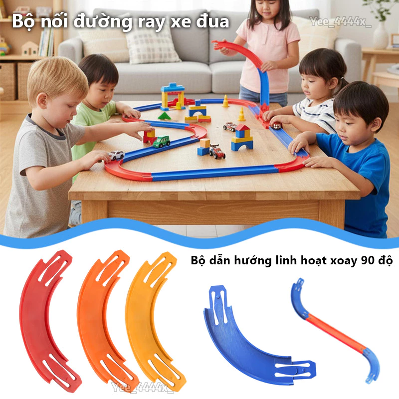 Đầu Nối Ray Hot Wheels 90 Độ - Tạo Đường Đua Cong Mượt, Lắp Ghép Dễ Dàng