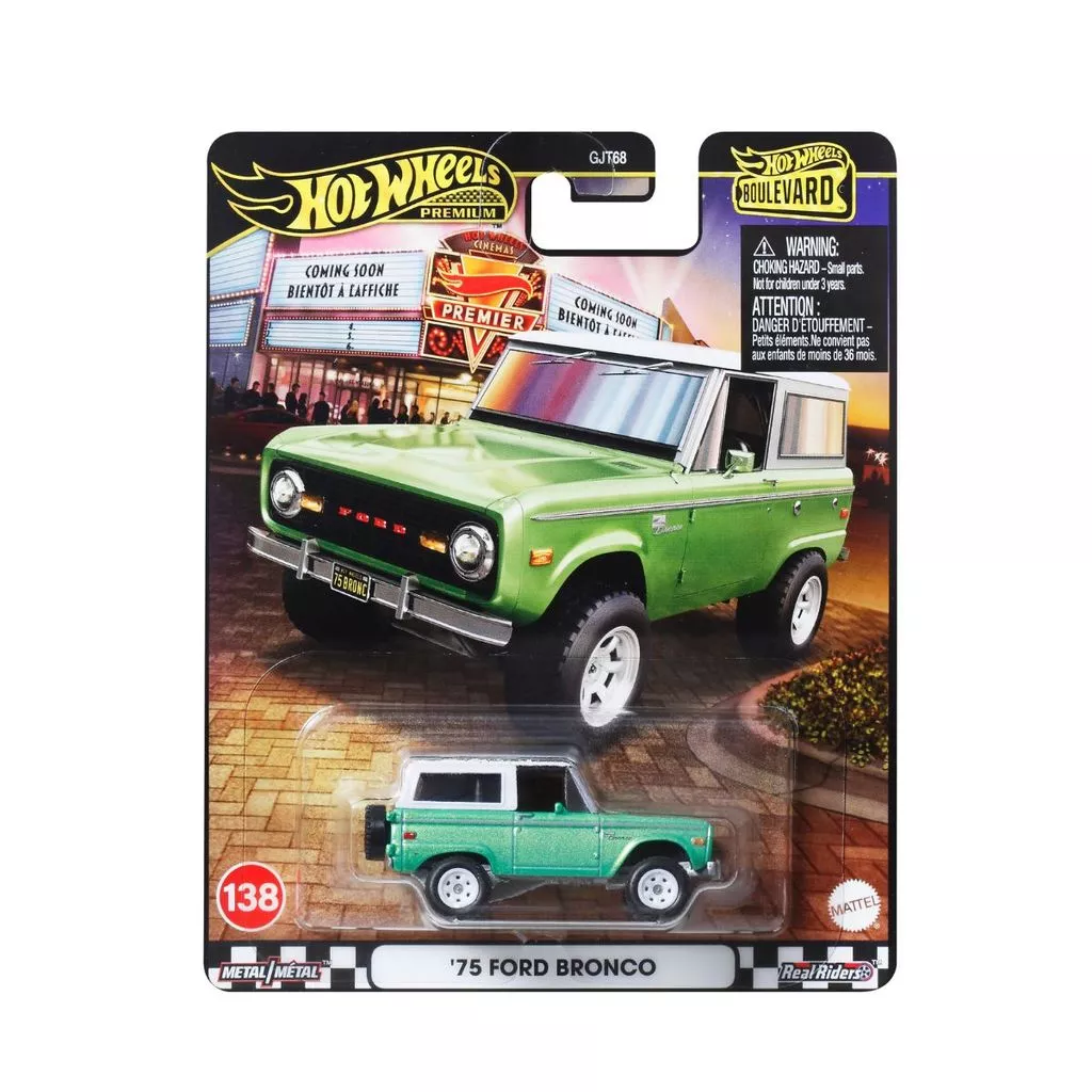 Hot Wheels Boulevard 1975 Ford Bronco - Xe Thu Nhập Tỷ Lệ 1:64, Kim Loại Nguyên Khối