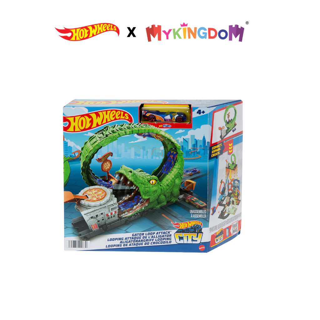Hot Wheels Trạm Cá Sấu Pizza City - Mô Hình Phiêu Lưu Kịch Tính Cho Bé