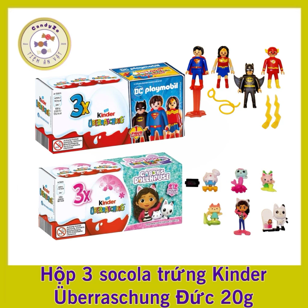 Kinder Überraschung Đức - Hộp 3 Trứng Socola Sữa Kèm Đồ Chơi Bất Ngờ