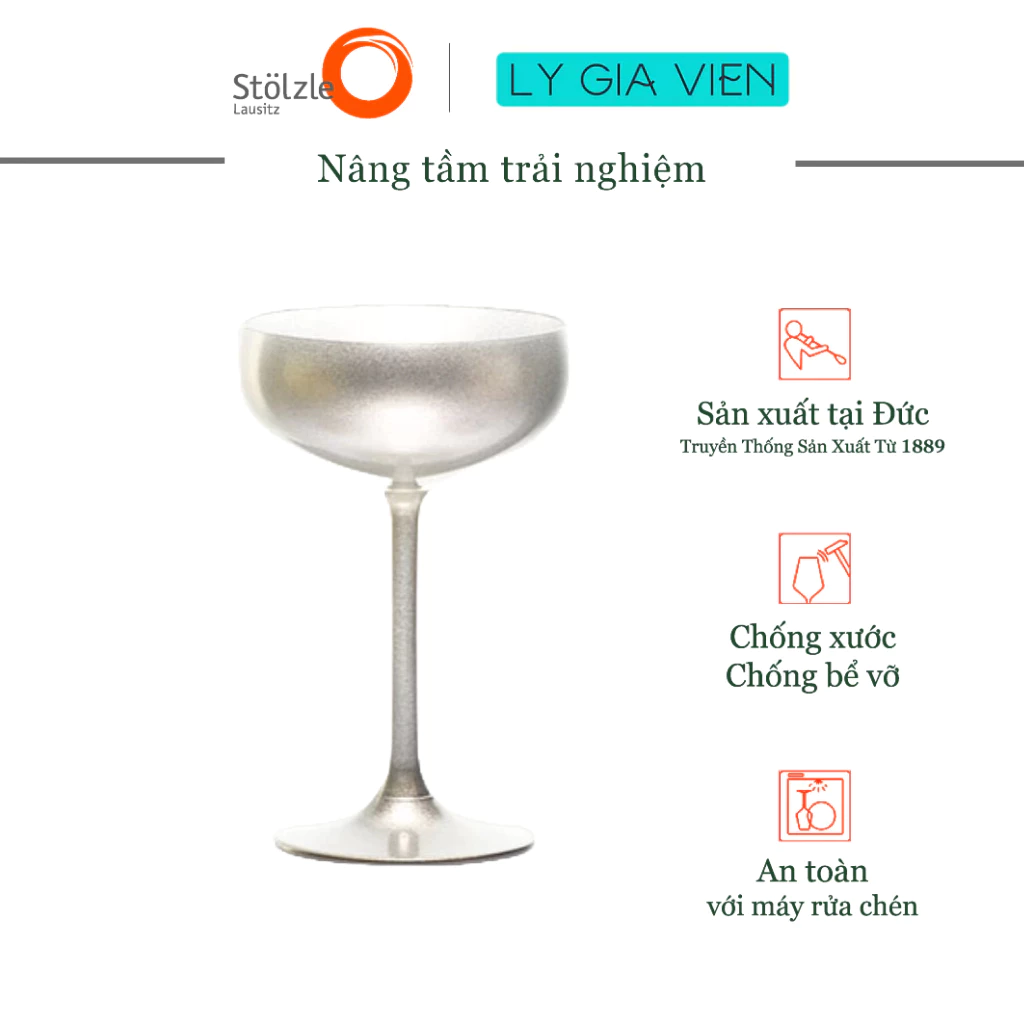 Ly Champagne Pha Lê Stolzle Đức 230ml - Sang Trọng, Bền Đẹp, Thiết Kế Cổ Điển