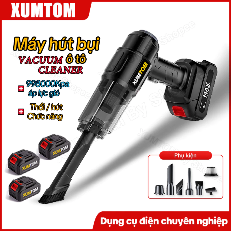 Máy Hút Bụi Không Dây 128.000Pa, Dùng Chung Pin Makita, Hút Sạch Mọi Ngóc Ngách