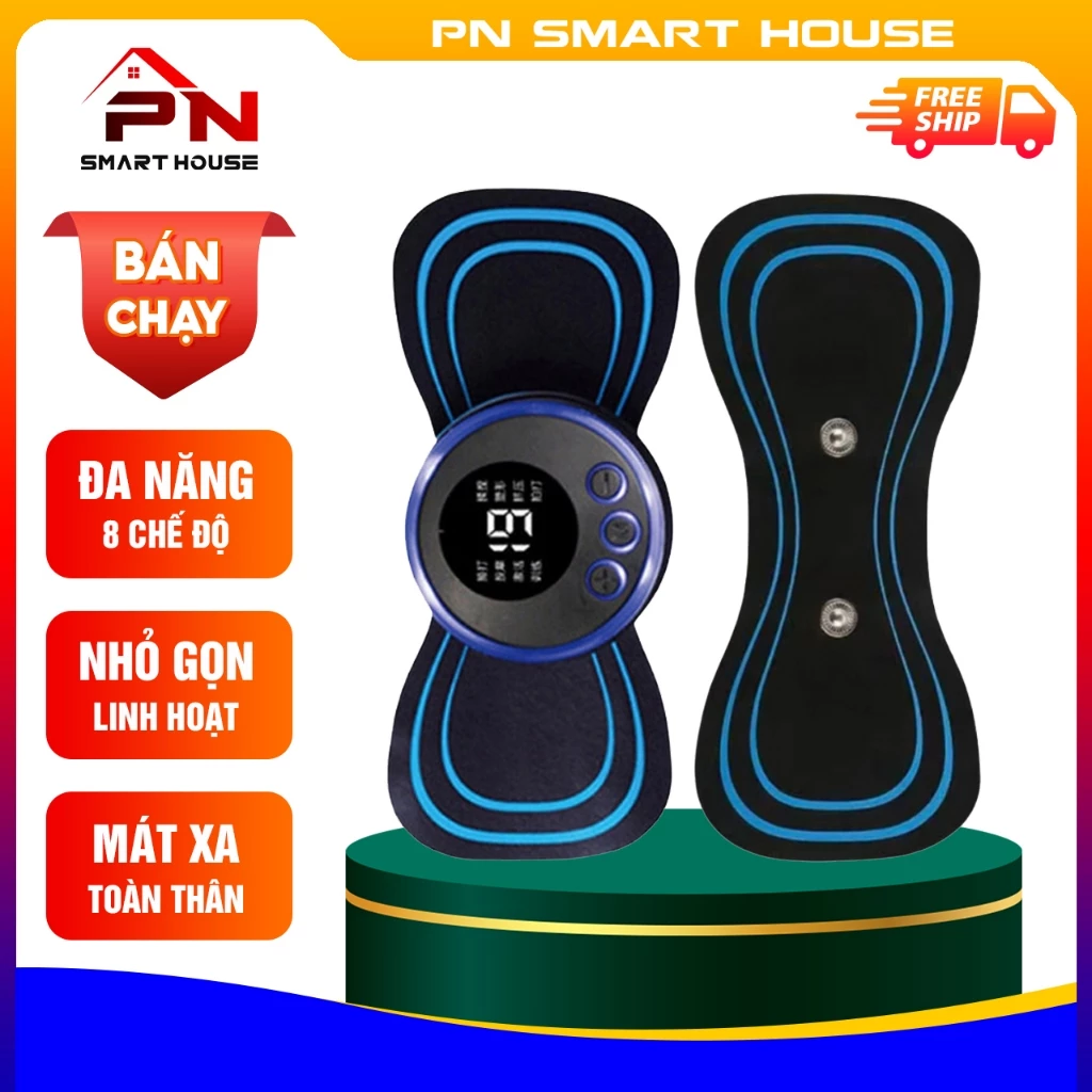 Máy Massage Xung Điện 8 Chế Độ Pin Sạc - Giảm Đau Cổ Vai Gáy Toàn Thân
