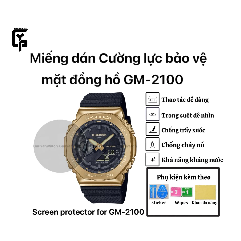 Miếng Dán Kính Cường Lực Bảo Vệ Màn Hình Đồng Hồ Casio GM-2100