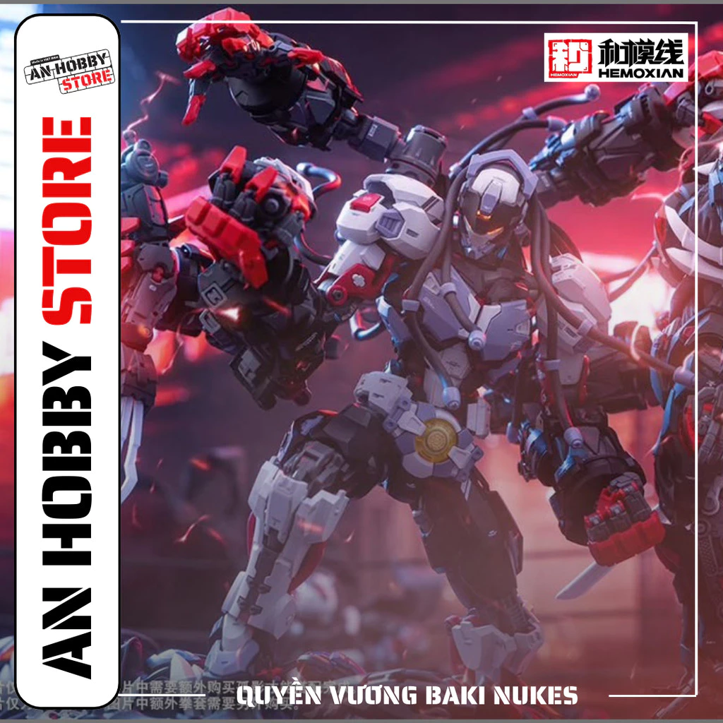 Mô Hình Lắp Ráp Baki Quyền Vương Hemoxian Full Option - Tặng Base & Decal Nước