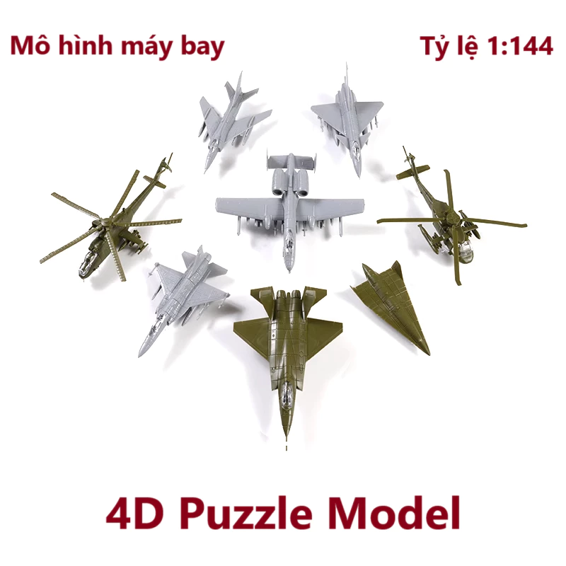 Mô Hình Máy Bay Quân Sự Tỷ Lệ 1/144 UH60A MI24 J31 A10A - Đế Trưng Bày