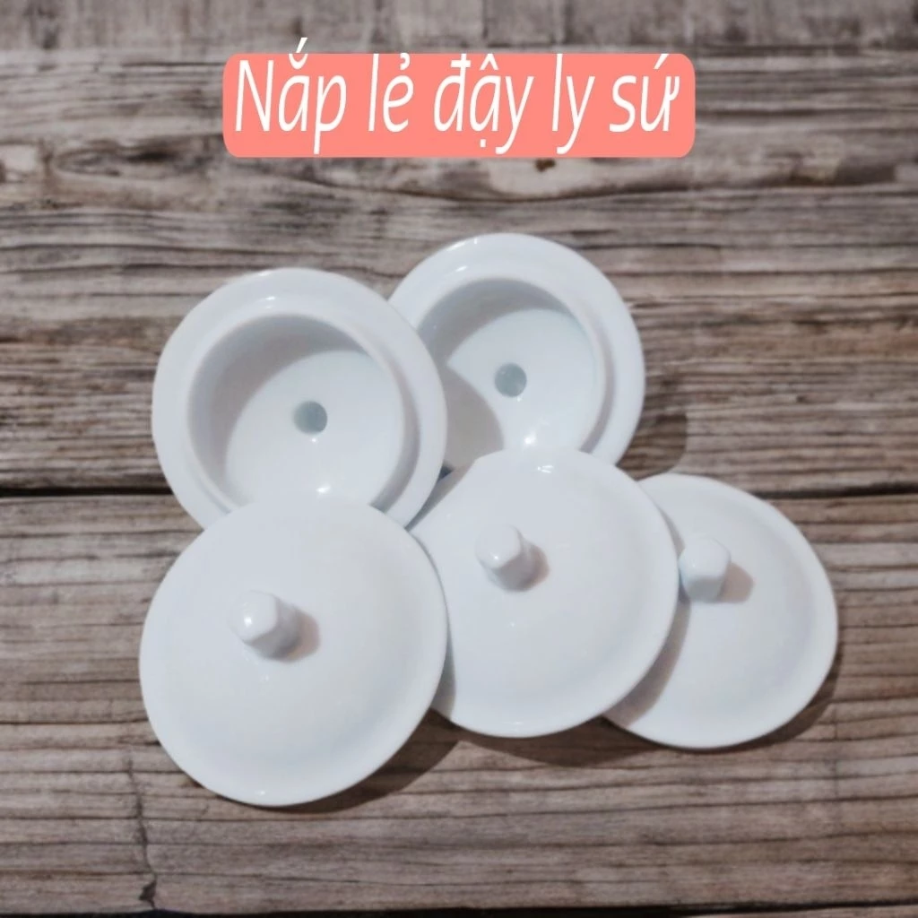Nắp Đậy Ly Sứ, Bình Trà Cao Cấp - Men Dày Trắng Sáng, Không Logo