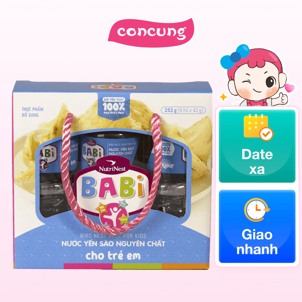 Nước Yến Sào Babi NitriNest Cho Trẻ Biếng Ăn, Suy Dinh Dưỡng - Lốc 6 Hũ 42g