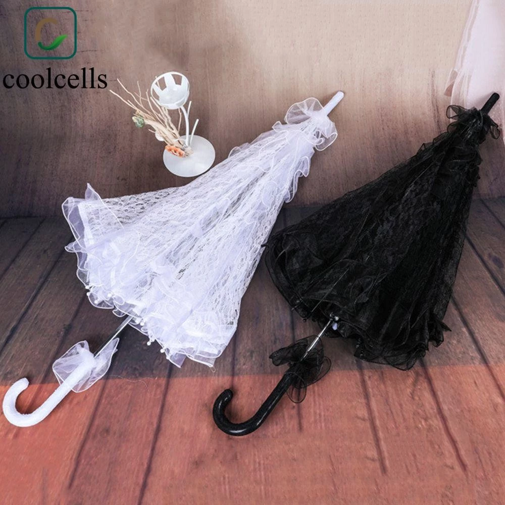 Ô Cô Dâu Ren Thêu Thủ Công Viền Xù Lãng Mạn - Đạo Cụ Chụp Ảnh Sang Trọng