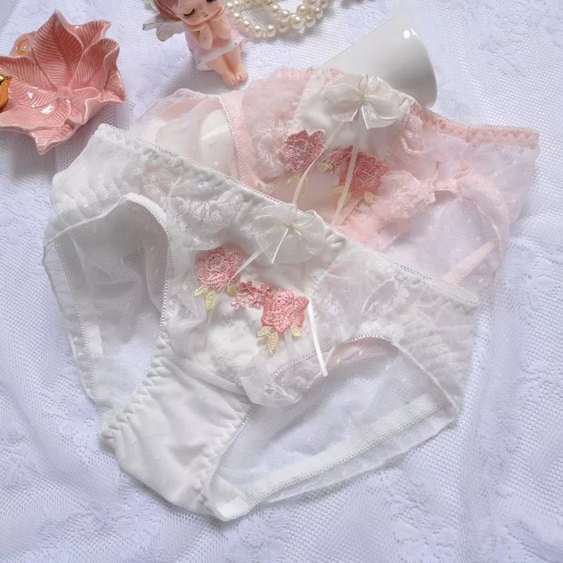 Quần Lót Nữ Ren Thêu Hoa Nhật Bản Gợi Cảm, Thoáng Khí, Đa Dạng Size