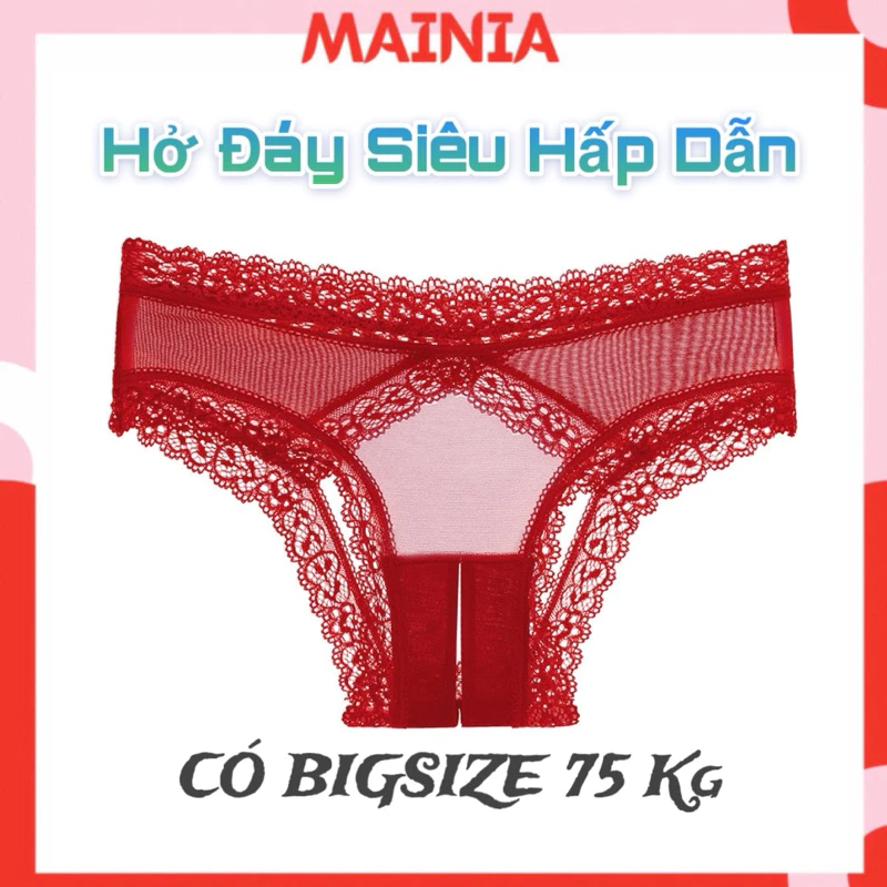 Quần Lót Ren Nữ Xẻ Đáy Sexy, Tôn Dáng Thần Thái - Size Lớn Tới 70kg