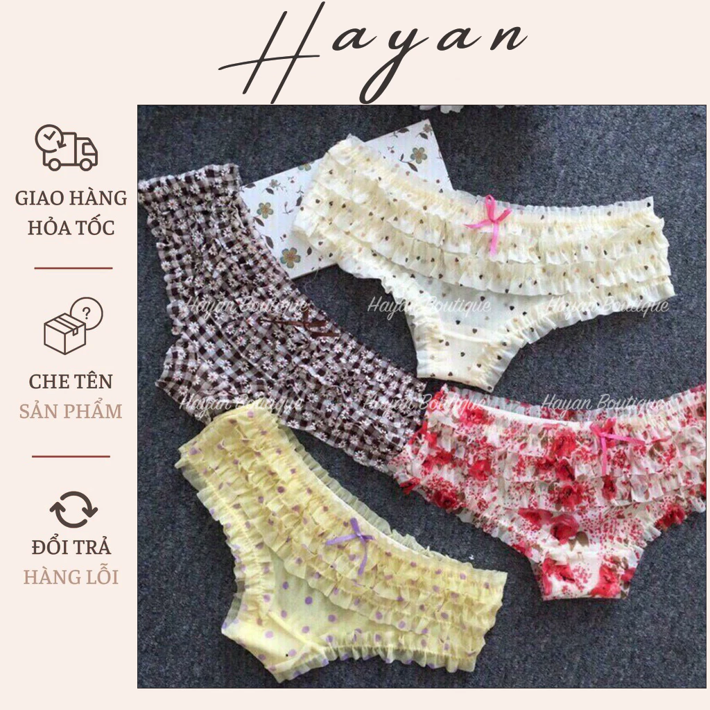 Quần Lót Ren Sexy Lưng Thun Nhún Bèo Cạp Cao - Mềm Mại, Quyến Rũ