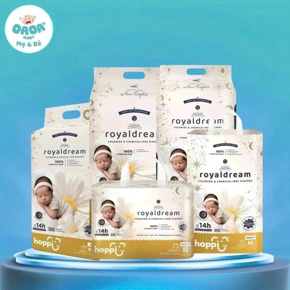 Tã Bỉm Hoppi RoyalDream Cao Cấp Siêu Mỏng, Siêu Mềm Cho Da Nhạy Cảm