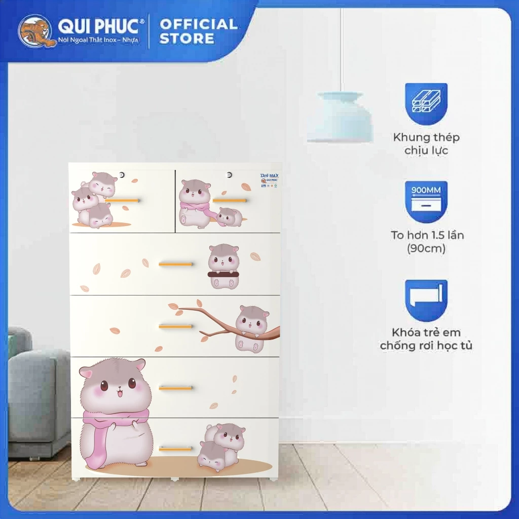 Tủ Nhựa 5 Tầng Deli Max - Khung Thép Chịu 60kg, Rộng Gấp 1.5 Lần, An Toàn Cho Gia Đình