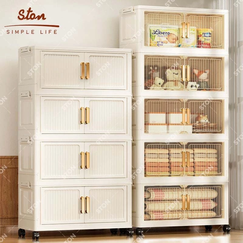 Tủ Nhựa Đa Năng STON Có Bánh Xe, Chống Bụi, Gấp Gọn Thông Minh