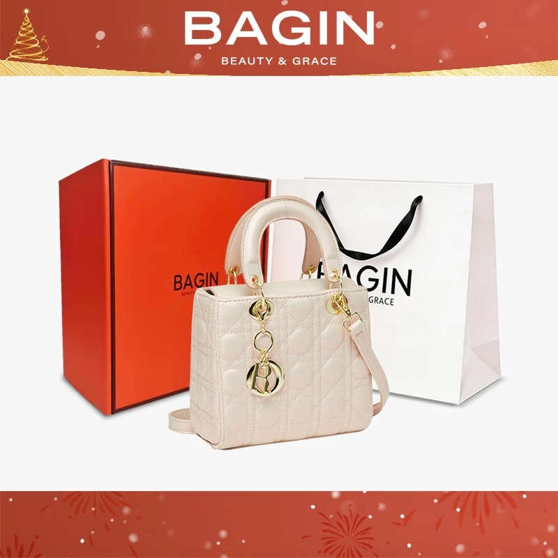Túi Xách Da Cao Cấp BAGIN Lấp Lánh - Tặng Kèm Charm & Dây Đeo Thời Trang