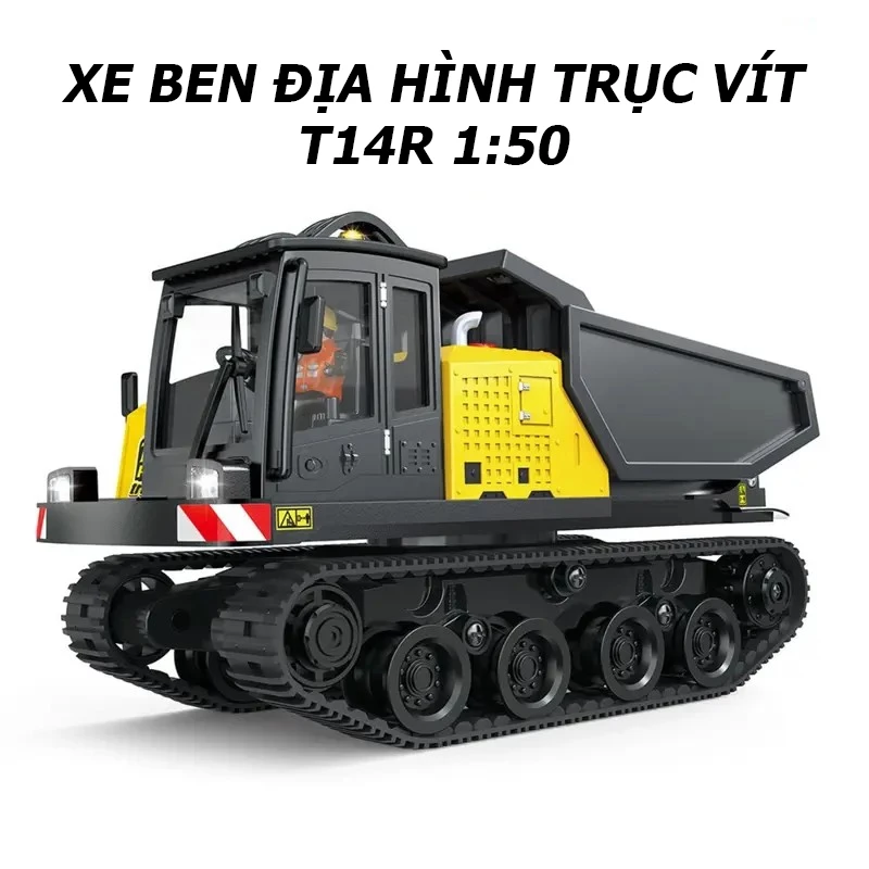 Xe Ben Bánh Xích Điều Khiển Từ Xa T14R 1:50 - Mô Hình RC Cao Cấp, Pin Sạc