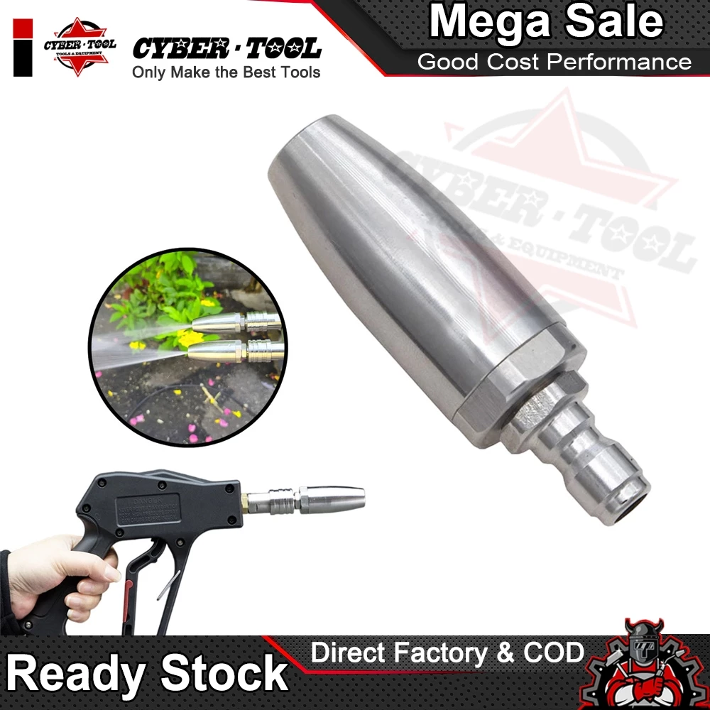 Béc Xoáy Turbo 360 Độ Inox Cao Áp 250Bar - Làm Sạch Cực Nhanh, Tiết Kiệm Nước