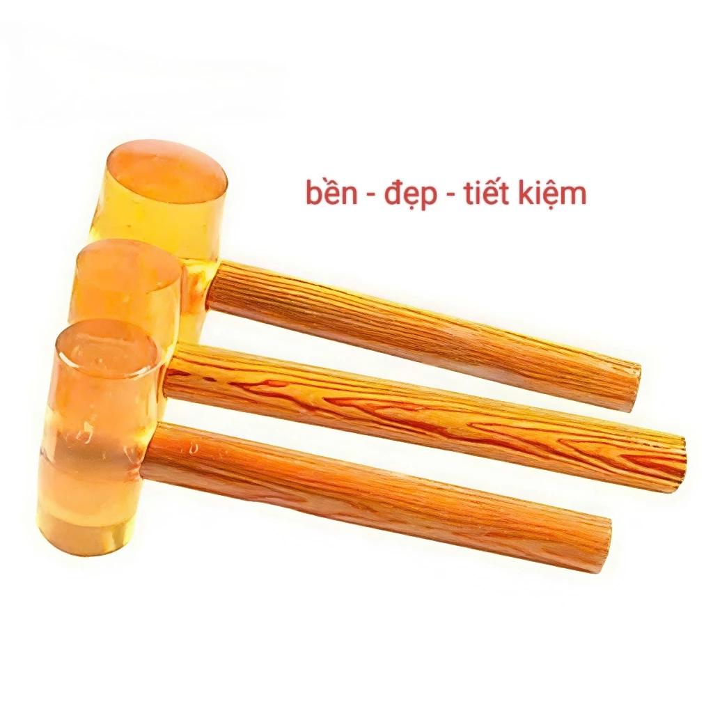 Búa Cao Su Mềm Cán Gỗ 3 Size - Chuyên Lát Gạch Không Vỡ, Không Xước