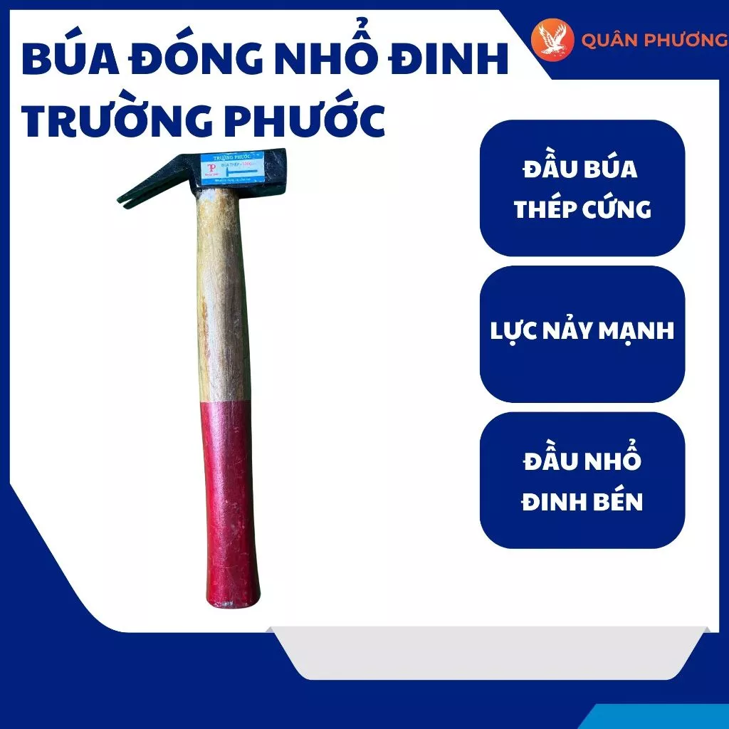 Búa Đóng Nhổ Đinh Trường Phước - Thép Cứng, Cán Cao Su Chống Trượt, Dùng Bền