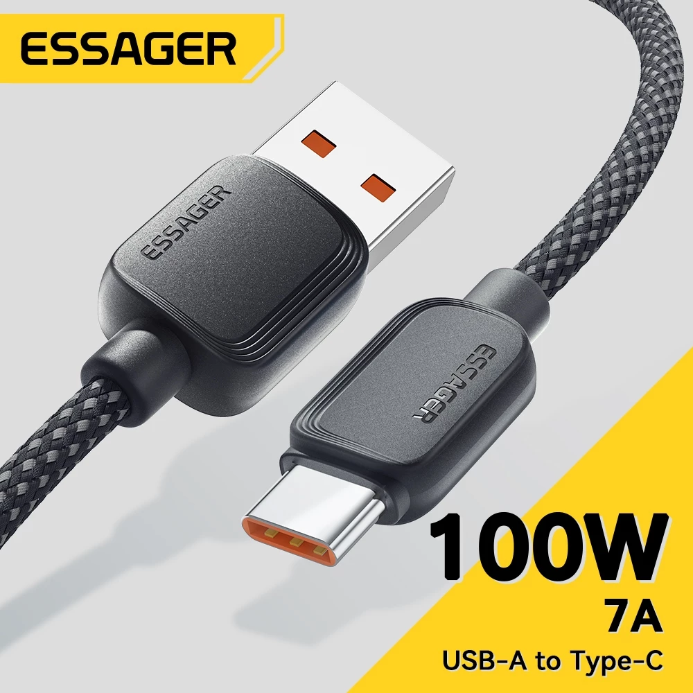 Cáp Sạc Nhanh 100W Essager 7A - Sạc Siêu Tốc iPhone 15, Huawei, 4 Màu