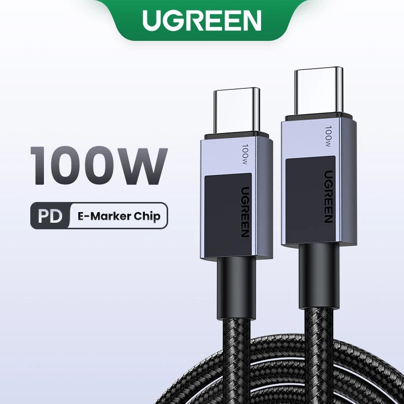 Cáp Sạc Nhanh UGREEN 100W Type C PD - Chip E-Marker, Tương Thích iPhone, Samsung, Macbook