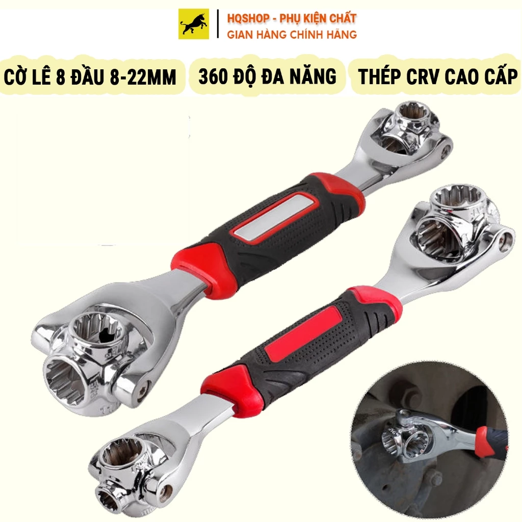 Cờ Lê 8 Đầu Xoay 360 Độ 8-22mm - Thay Thế 52 Cờ Lê Thường, Thép Cao Cấp Chống Gỉ