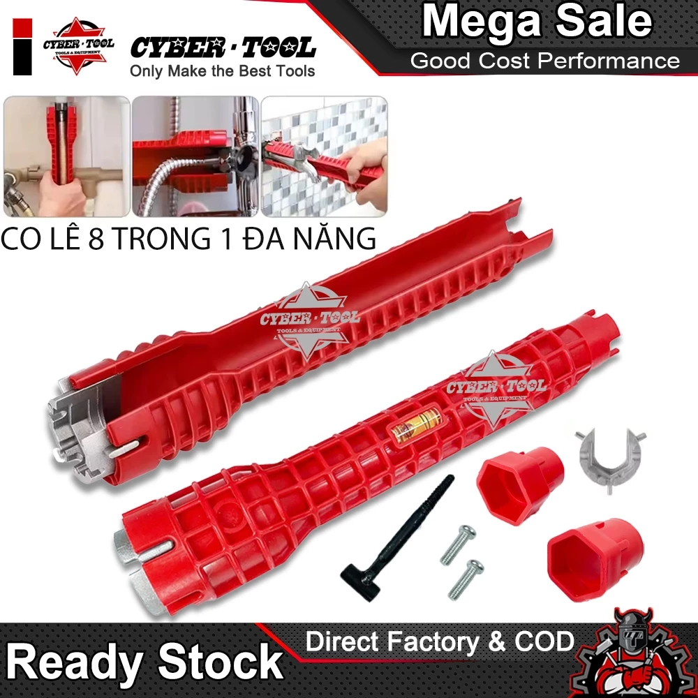 Cờ Lê Chìm 8 Trong 1 Chuyên Dụng Sửa Vòi Nước, Van Khóa, Tháo Lắp Ống