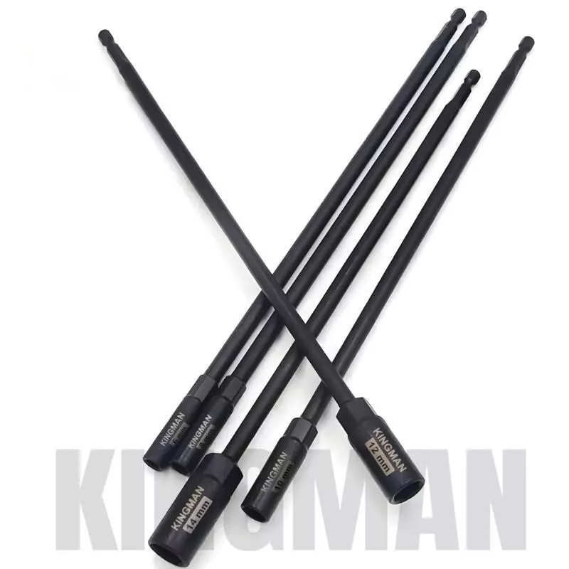 Đầu Chụp Bulong Dài 300mm Kingman Chính Hãng - Bộ 6 Cỡ 6-17mm Cho Thợ Sửa Xe