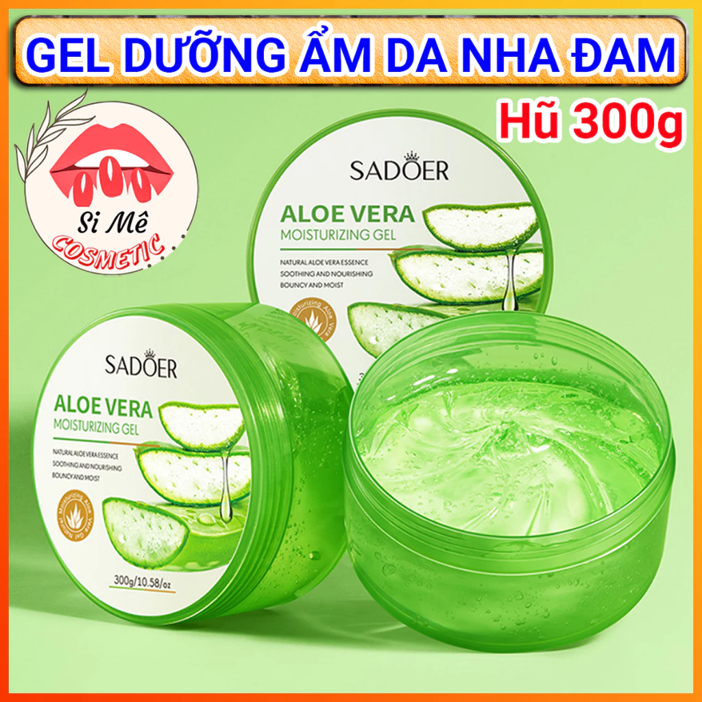 Gel Nha Đam SADOER 300gr - Cấp Ẩm Tức Thì, Dịu Da Cháy Nắng, Dưỡng Body Toàn Thân