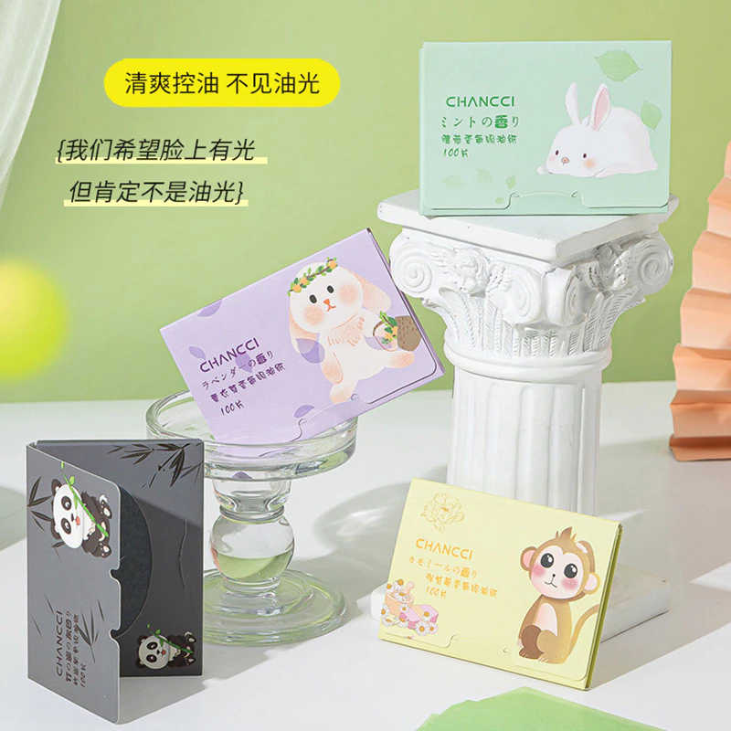 Giấy Thấm Dầu Mặt 100 Miếng Hương Thơm Di Động - Kiềm Dầu, Giữ Lớp Trang Điểm