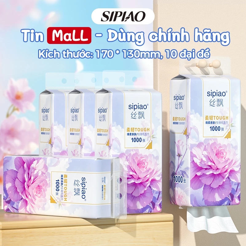 Giấy Vệ Sinh Sipiao 10 Cuộn - Thiết Kế Gắn Tường Tiện Lợi, Siêu Mềm & Bền
