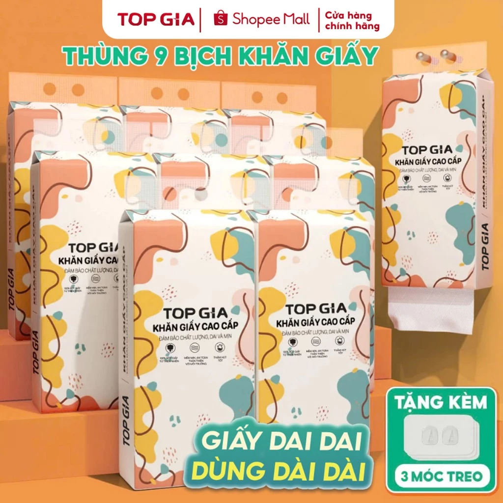 Giấy Vệ Sinh Treo Tường Top Gia 4 Lớp 1280 Tờ - Mềm Mại, Tiện Lợi Cao Cấp