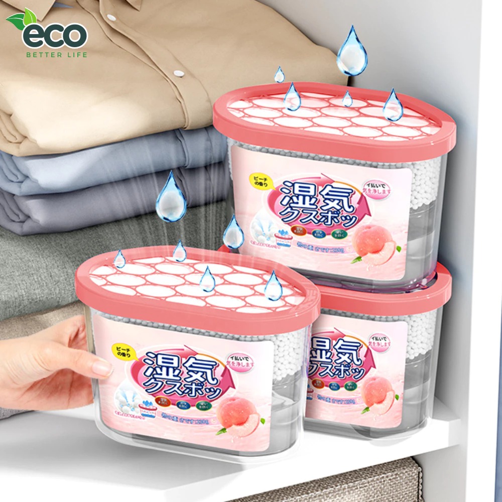 Hộp Hút Ẩm 3in1 Khử Mùi, Chống Ẩm Mốc Tủ Quần Áo, Tủ Giày - Hương Hoa Tươi Mát