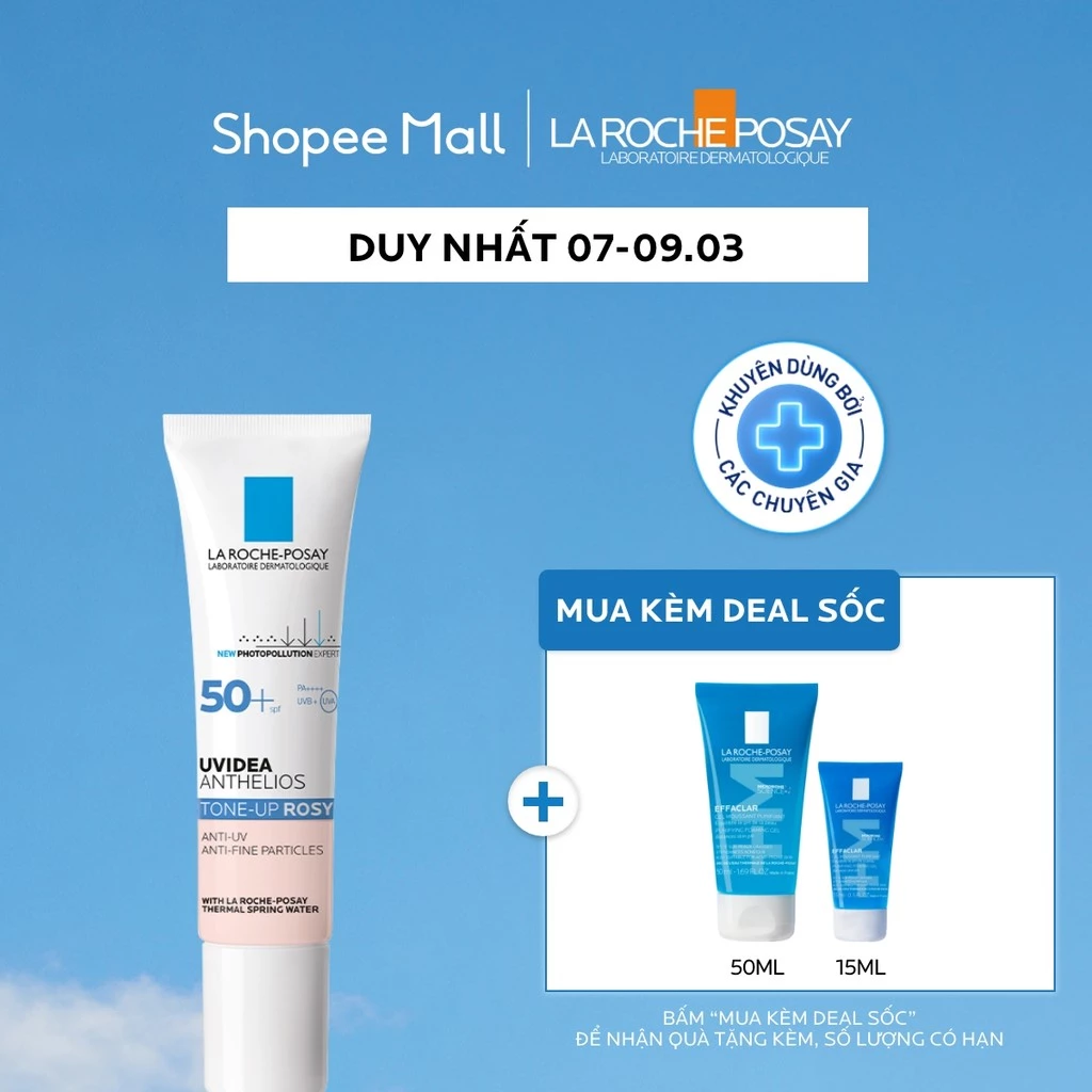 Kem Chống Nắng Nâng Tone Sáng Hồng La Roche-Posay Rosy+ SPF50+ Cho Da Khô Xỉn Màu