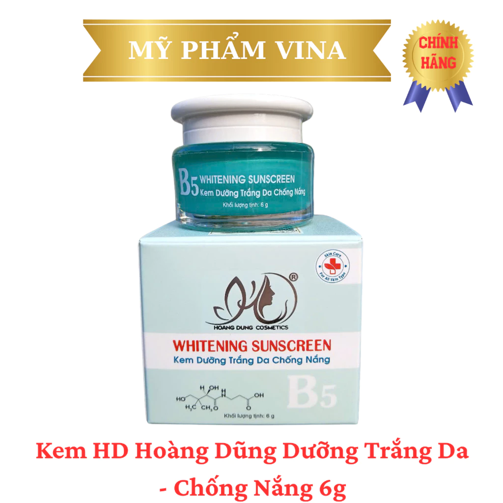Kem Dưỡng Trắng Chống Nắng HD Hoàng Dũng B5 6g - Sáng Da, Mờ Thâm, Bảo Vệ Tối Ưu