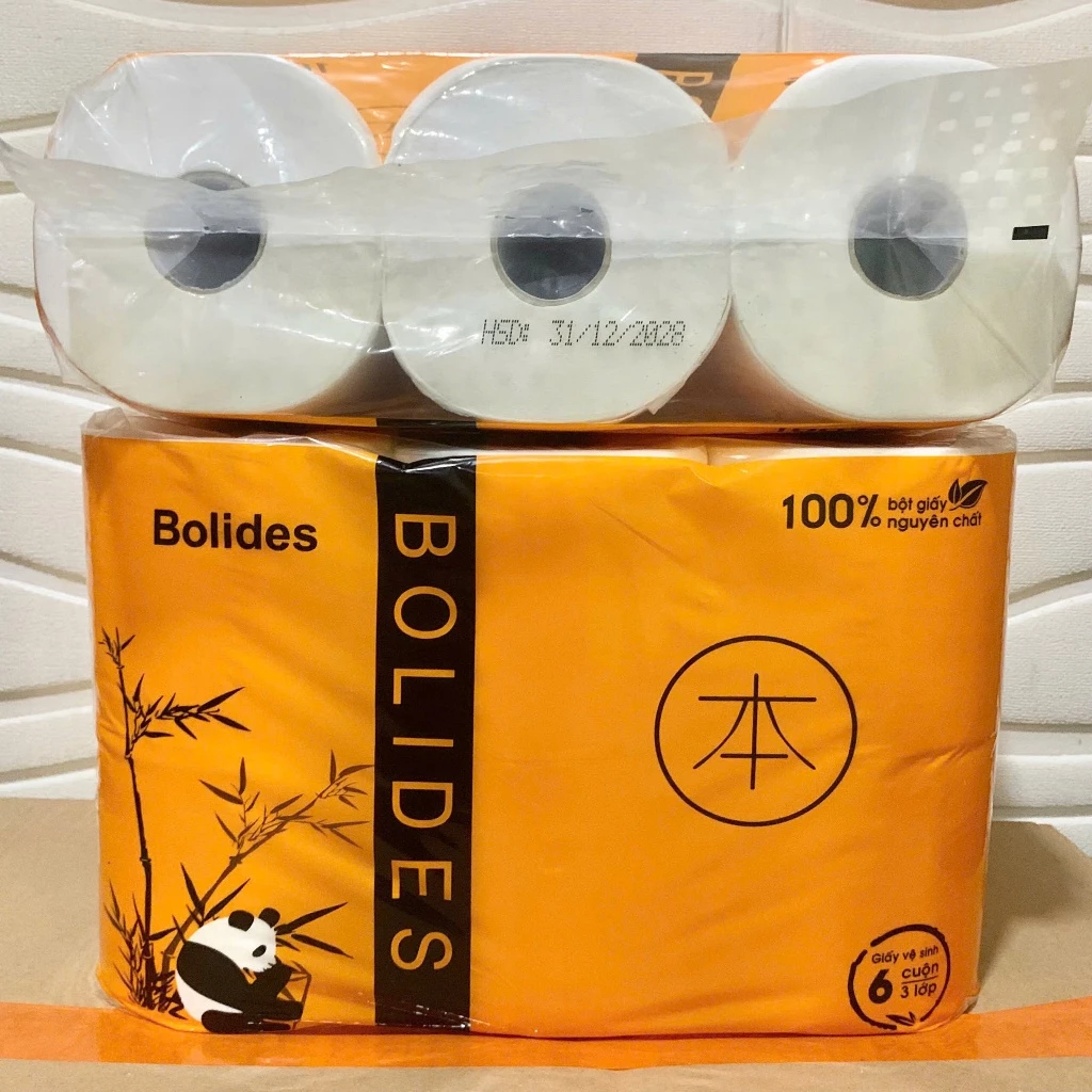 Khăn Giấy Cuộn Hoàng Long Bolides 6 Cuộn - Mềm, Dai, Thấm Hút Cực Tốt