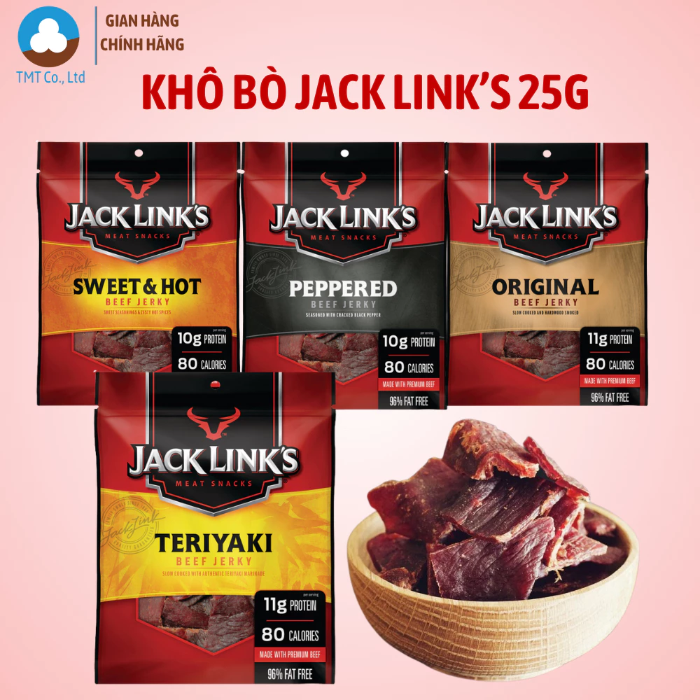 Khô Bò Jack Link's 25g Nhập New Zealand - Vị Thịt Bò Tự Nhiên, Nhiều Lựa Chọn