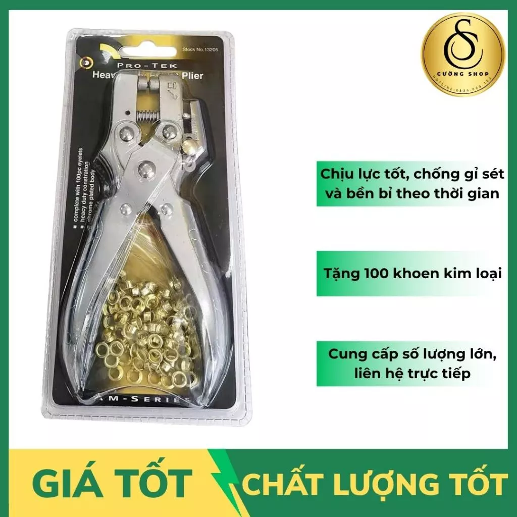 Kìm Bấm Khoen Ô-Đê Cầm Tay Chính Xác Cao - Tặng 100 Khoen Kim Loại