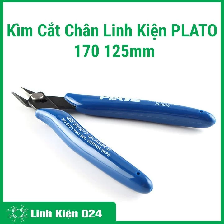 Kìm Cắt Chân Linh Kiện Plato 170 125mm - Thép Cứng, Cán Nhựa Êm Tay, Cắt Chính Xác