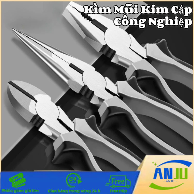 Kìm Cắt Sắt Cao Cấp 6-8 Inch, Lưỡi Gang Siêu Khỏe, Cắt Đứt Thép Dễ Dàng